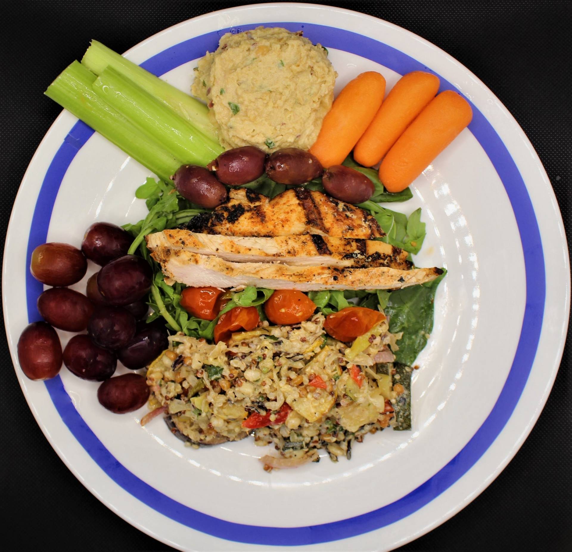 Mediterranean Grilled Chicken, Millet Tabbouleh and Hummus Meal