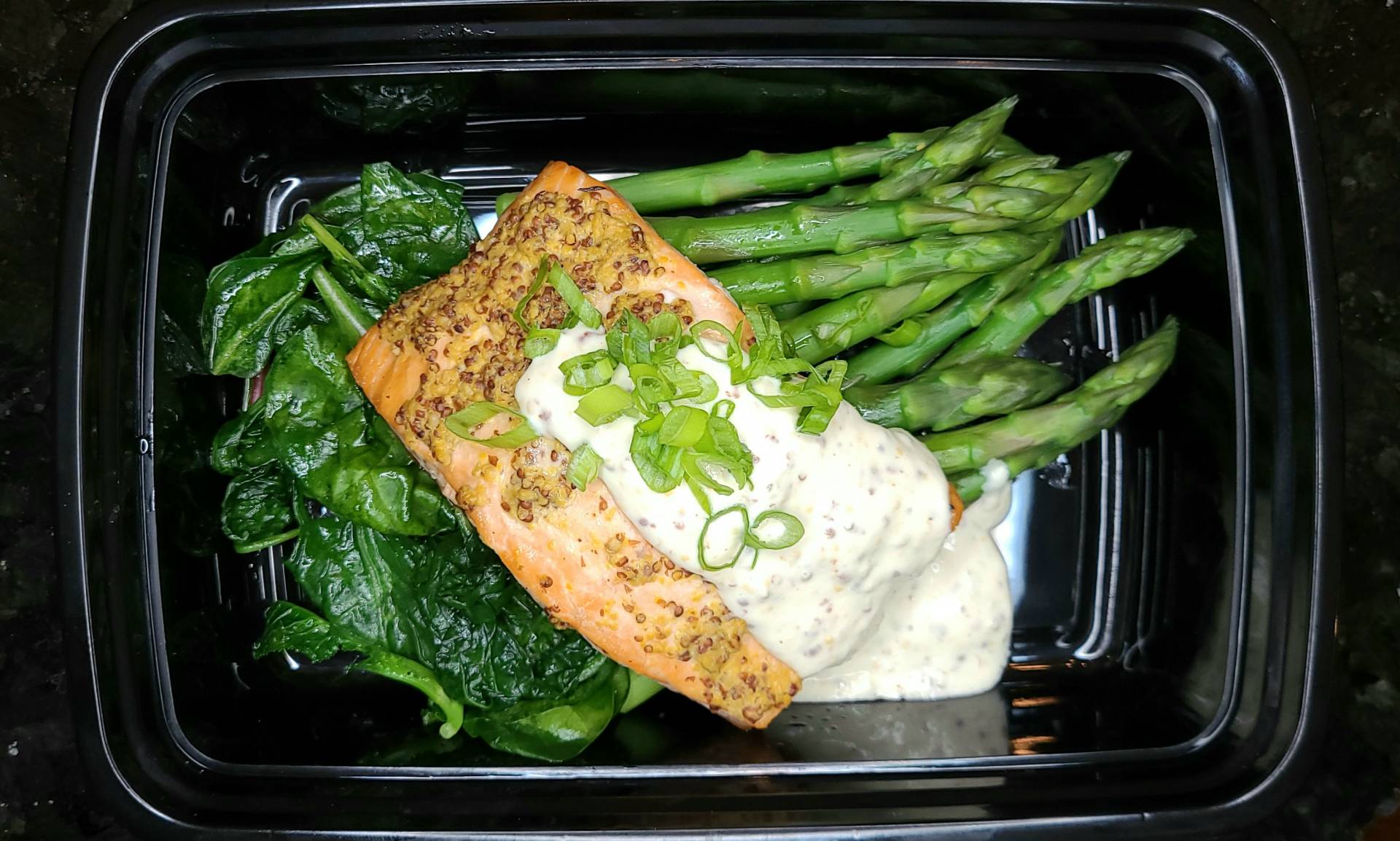 KETO Mustard Glazed Salmon with Asparagus